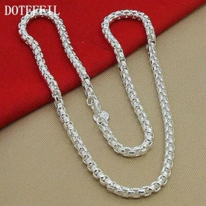 🇬🇧 ECHT 925 Sterling Silber 5 mm Runde Box Kette 18 Zoll Halskette Herren Damen - Bild 1 von 9