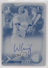 2016 Bowman Draft Chrome Pick Printing Plate Cyan 1/1 Will Craig Auto 2a9