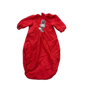 Saco de dormir rojo para bebé manta portátil conejo conejo apliques mangas pequeñas - Imagen 1 de 2