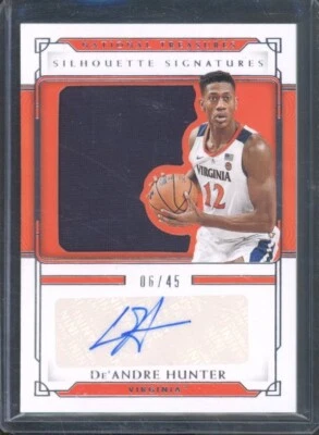 2021 National Treasures DEANDRE HUNTER #LSSDH Silhouette Patch Auto /45 Virginia - Image 1 of 2
