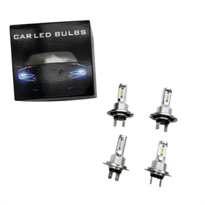H7 LED Headlights Bulbs 10000K High Low Beams Kit Combo Super White Bright 4Pcs - Picture 1 of 6