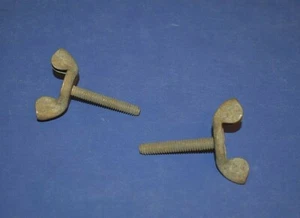 2 Vintage 1/4"- 20 x 1 5/8" Grey Stamped Shouldered Steel Wing Bolt Thumb Screw - Picture 1 of 6