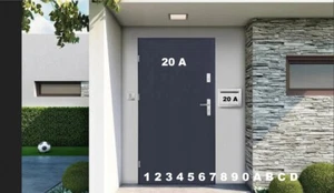 Hausnummer Aufkleber Beschriftung Weiß selbstklebende Zahlen Buchstaben MATT - Bild 1 von 3