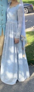 3 Piece Suit Salwar Kameez Indian Pakistani Formal Dress Anarkali Party Wedding - Picture 1 of 7