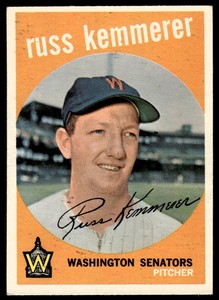 1959 Topps Russ Kemmerer Washington Senators #191