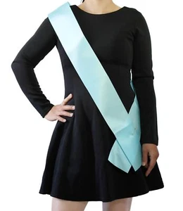6PCS Light Blue Blank Sashes Satin DIY Pageant Party Decorations Plain Design - Picture 1 of 8