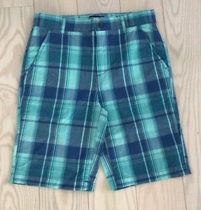BOYS CHILDRENS PLACE PLAID SHORTS BLUE TURQUOISE SIZE 10 NEW - Picture 1 of 4