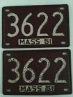 1951 Massachusetts License Plate PAIR Plates Low Number 4 Digit ALL ORIGINAL