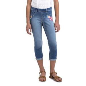 Jordache Crop Jegging Girls Pants Size S/CH (6-6x), denim floral NWT - Picture 1 of 3