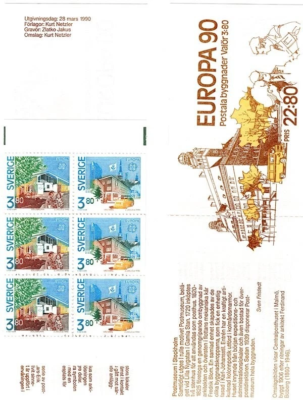Sweden 1990 europa cept booklet MNH - Image 1 of 1