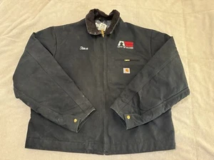 Vintage Carhartt Detroit J01 Black Blanket Lined Work Jacket Size 50 XXL - Picture 1 of 8