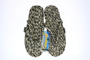 Unisex Gurkees Tobago Snow Leopard Sandals Blk Handmade in USA Sz US W9-M8 $59 - Picture 1 of 3