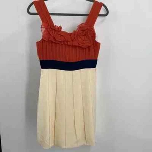 Vestido plisado floral de seda BCBG talla 4 - Imagen 1 de 10