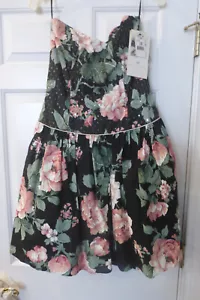 Vintage 1990's Scott McClintock Floral Cotton Party Dress Sz  10 NWT - Picture 1 of 3