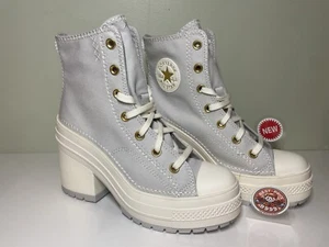 Converse Chuck 70 De Luxe Heel HI Crafted Boots Light Gray Shoes - A07551C - New - Picture 1 of 14