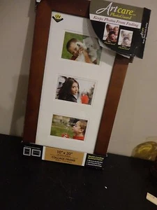 COLLAGE FRAME 3 MULTI OPENING 3" X 6" EACH ART CARE PHOTO GUARD FRAME - Picture 1 of 5