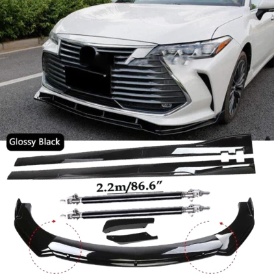 Front Bumper Spoiler Body Kit /Side Skirt/Strut Glossy Black For Toyota Avalon - Imagem 1 de 4