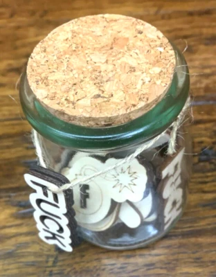 JARRO DE F**KS FU Divertido F Bomba Mordaza Regalo Piezas de Madera Vidrio Corcho Blasfemia Juramento Foto 1 de 4