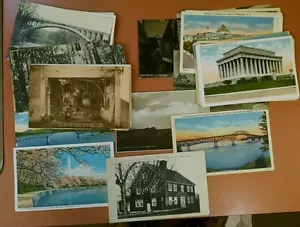 Lot of 50 Random Vintage US & Foreign Postcards Stamps Photos c1920's-50's - Picture 1 of 10