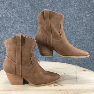 Rachel Zoe Boots Womens 7.5 M Rocky Western Pointed Ankle Bootie Brown Heels - Picture 1 of 18
