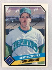 1989 Denver Zephyrs-TCMA Minor League Baseball Card-Todd Simmons