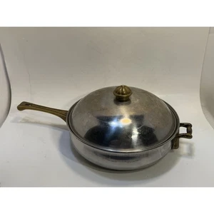Vintage Pfanne Bratpfanne Edelstahl MCM Messinggriff Continental Cuisine - Bild 1 von 12