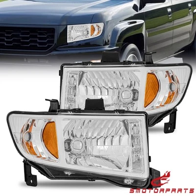 Juego (2) faros de carcasa cromados faros delanteros para Honda Ridgeline 2006-2014 Foto 1 de 4