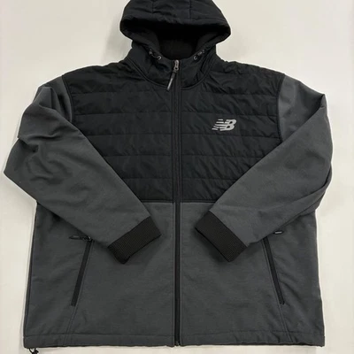 Chaqueta de manga larga New Balance negra y gris con cremallera completa para hombre talla 3XL Foto 1 de 4
