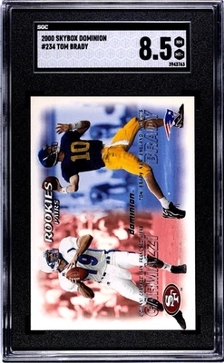 Tom Brady 2000 Skybox Dominion #234 新秀对新秀卡 SGC 8.5 近乎完好 MT+ — 第 1/2 张图片