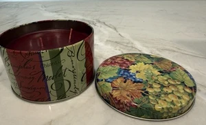 American Greetings Burgundy Merlot Tin 2 wick Candle 8.5 oz Grape Scent - Picture 1 of 5