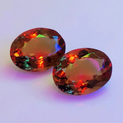 40 Ct 2 Pcs Certified Natural Color Changing Alexandrite Oval Cut Loose Gemstone - Image 1 of 4