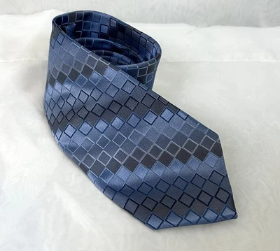 Nueva corbata Kenneth Cole Reaction azul a rayas para hombre 100 % seda Foto 1 de 4