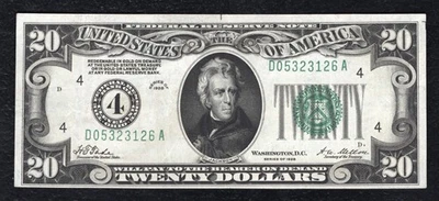 FR. 2050-D 1928 $20 FRN FEDERAL RESERVE NOTE CLEVELAND, OH EXTREMELY FINE - Image 1 of 2