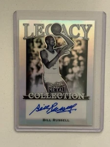 2022 Leaf Metal Collection Bill Russell Silver Shimmer Auto 8/15 - Picture 1 of 2