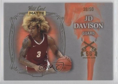 2022-23 Wild Card Matte Draft Smoking Gun Silver - Orange Smoke /50 JD Davison - Image 1 of 2