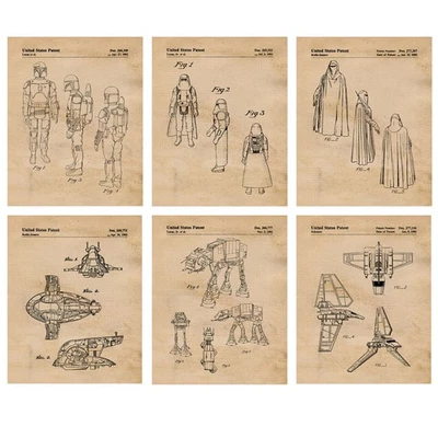 Classic Star Vessels Characters Patent Prints 6 (8x10) for Home Work Wars Office - Image 1 of 4