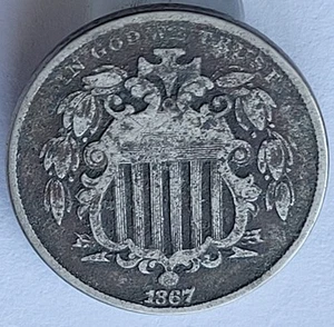 1867 No Rays Shield Nickel - Picture 1 of 2
