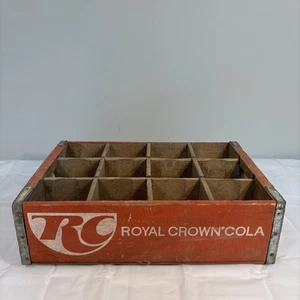 Cassa di soda RC Cola in legno contiene 12 bottiglie corona reale vintage - Foto 1 di 13