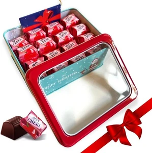 Scatola in Latta  Finestrata  + 168g Cioccolatini Moncherì + Biglietto Auguri - Imagen 1 de 6