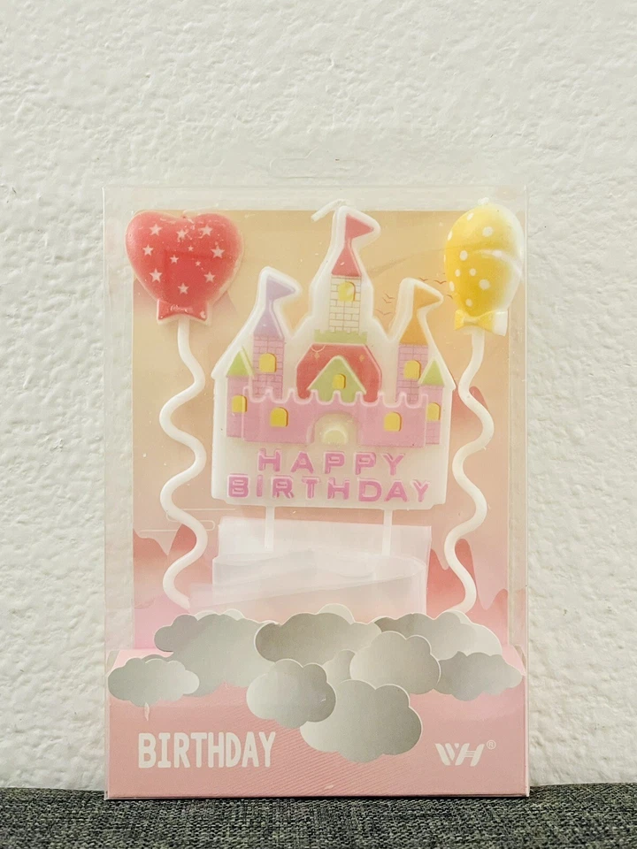 • Paquete de 3 velas para pasteles de cumpleaños para pedir un deseo castillo conjunto fiesta celebración adorno Foto 1 de 1