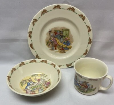Vintage 1989 Royal Doulton BUNNYKINS 3 Pc. Set (Plate, Bowl, Mug) England China - Image 1 of 4