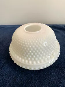 A2420 4" HIGH WHITE HOBNAIL LAMP BASE / SHADE - Picture 1 of 7