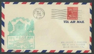 1949 Martinsburg WV To Pittsburgh AMF Via Rte AM-97 1st Flt W/Prexy #811 Sole- - Picture 1 of 1