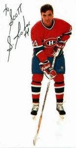 "Montreal Canadiens" Stéphane Richer Hand Signed Picture BIOGRAPHY Card COA - Picture 1 of 3