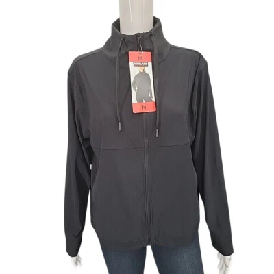 Chaqueta Kirkland Signature para mujer activa con cremallera completa talla mediana negra mangas largas Foto 1 de 4