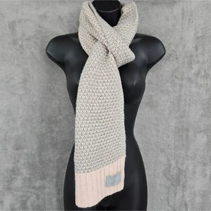Calvin Klein Scarf Rectangular Pink Metallic Silver Grey Knit Acrylic Multi Wear - Picture 1 of 12