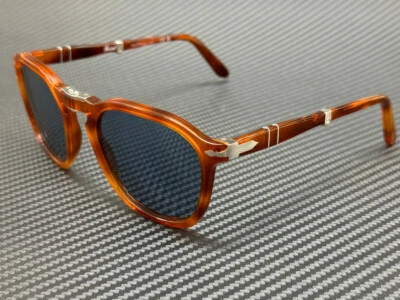 PERSOL PO3345S 96 56 Terra Di Siena 棕色蓝色男女通用 54 毫米太阳镜 — 第 1/4 张图片