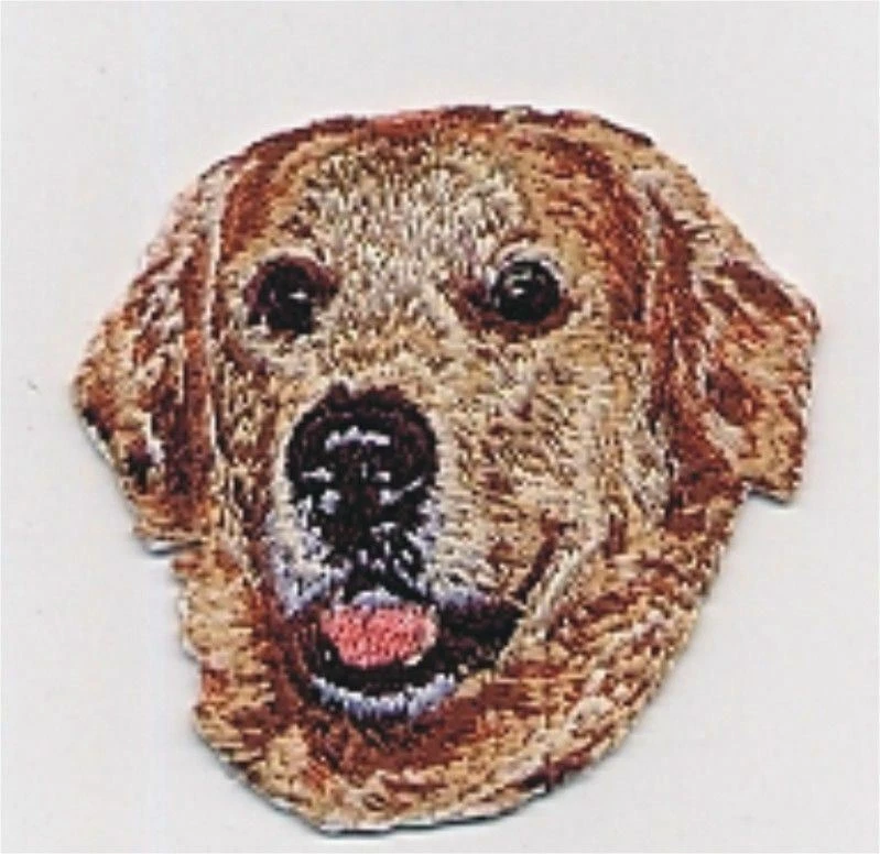 2" x 2 1/8" Golden Retriever Dog Breed Head Portrait Embroidery Patch - Image 1 of 1