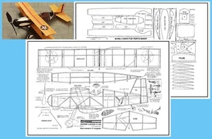 Peanut Scale Model Airplane Plans (FF): Born Loser P-6E 13" Span RP - Picture 1 of 2