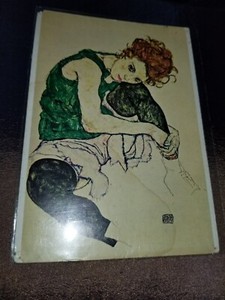 Art Card Egon Schiele SEATED WOMAN WITH RAISED KNEE Verlag Galerie Weiz Salzburg